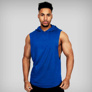 Muscle Men's Blank Cotton Gym Vest Fitness Loose Bodybuilding Fitness Sports Chaleco con capucha Training Tank Top Running Shirt Premium - Product Image 1