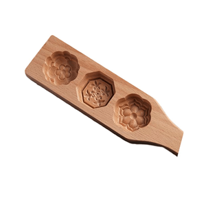 เครื่องมืออบขนมด้ามไม้สำหรับทำเค้ก4หลุมแม่พิมพ์ขนมไหว้พระจันทร์ทำจากไม้เวียดนาม - Product Image 1