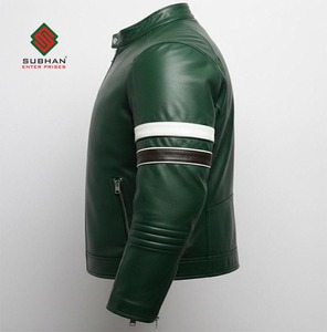 Blouson aviateur en cuir synthétique vert A-2 fait main |   Vêtements d'extérieur d'hiver décontractés pour hommes |   Manteau aviateur classique Doublure en laine |   Offrez-lui un cadeau - Product Image 3