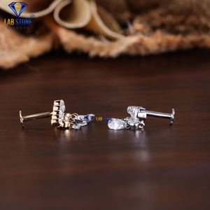 1.179 TDW redondo y corte de pera Diamante Blanco/Pendiente de oro rosa por Labstone/pendiente de diamante cautivador/color de la EF-VS - Product Image 3