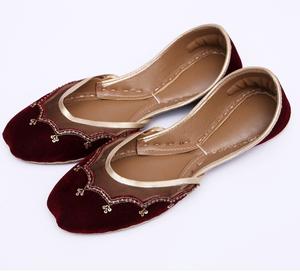 Direct Factory Supply Handmade <b>Jutti</b> Girls Ethnic Traditional Embroidered Flat Khussa Made in Pakistan for Wedding - Product Image 2