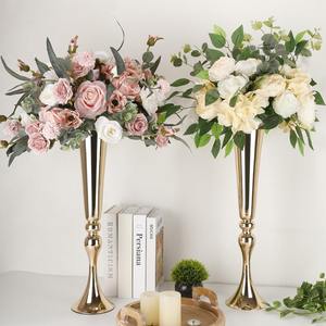 Elegant gold <b>flower</b> vase with smooth polished finishing and narrow neck design ideal for <b>artificial</b> floral <b>display</b> - Product Image 5