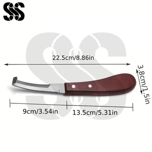 Cuchillo para Cascos de Alta Calidad 2026, Herramienta de Acero Inoxidable con Hoja Curva para Recortar y Limpiar Cascos, Mango de Madera Personalizado para Herradores - Product Image 5