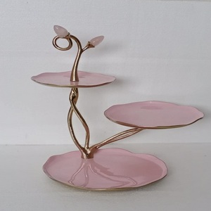 Support à gâteau classique pour la maison, mariage, fête d'anniversaire, gâteau, hôtel, couleur or et rose, design élégant, support à gâteau en métal et en résine - Product Image 6