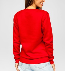 Sudadera de punto extragrande personalizada para mujer, forrada, cuello redondo, manga larga, algodón, forro polar, informal, otoño, ecológica, frontal - Product Image 5