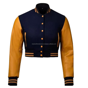 Veste bomber universitaire en cuir unisexe la plus vendue, motif universitaire personnalisé, automne, XL, col montant, coton laine brut, coupe-vent - Product Image 6