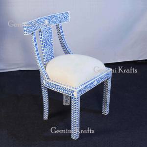 Chaises indiennes de luxe modernes avec incrustation d'os fait à la main en nacre pour la salle à manger et le salon ou la chambre à coucher - Product Image 3