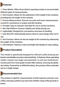 Básculas de cocina digitales LePresso para mediciones precisas de café e ingredientes - Product Image 5