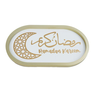 Plateaux d'étoiles de lune de décoration islamique classique en plateaux de service de Ramadan en bois pour accessoires de cuisine à la maison - Product Image 4