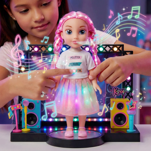 Muñeca de Moda con Luz y Sonido RGB de 30 cm, Mini Juguete Suave, Funciona con Pilas, Modelo Musical Hecho de Plástico y Silicona - Product Image 6
