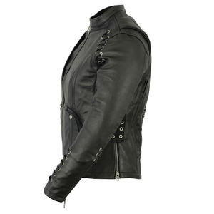 Latest 2025 Design Wholesale Plus Size Men's Slim Motorcycle Leather Jacket Zipper <b>Stand</b> Collar Front Logo-Waterproof Breathable - Product Image 6