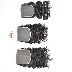 Extensions de cheveux humains naturels non traités, couleur noire, 100% naturelles, alignées sur la cuticule, fermeture indienne 7*7, vente en gros - Product Image 1
