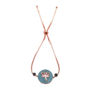 Dragonfly Design Turquoise CZ Stone Wholesale Handmade Turkish Adjustable Tennis 925 <b>Sterling</b> <b>Silver</b> <b>Bracelet</b> - Product Image 1