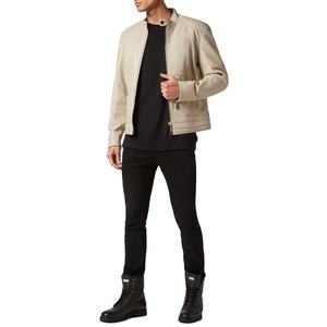 Veste en cuir véritable pour homme, col montant noir classique, mode automne-hiver 2026, veste de moto pour homme, livraison DDP - Product Image 5