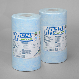 Krclean Serviettes de cuisine absorbantes 100 feuilles bleues par rouleau, 20x20cm, monocouche parfait pour nettoyer les comptoirs et les appareils - Product Image 5