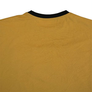 Old <b>Gold</b> Cotton Premium Ringer T-<b>Shirt</b> <b>Mens</b> Fraternity Curved Hem <b>Shirt</b> with Chenille Embroidery Number Black Greek Apparel - Product Image 4