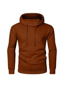 Sudadera con Capucha y Cordón Ajustable, Estilo Cuadrado, Cobertura Completa, Personalizable, de Felpa, Básica, Mezcla de Algodón para Hombre - Product Image 5