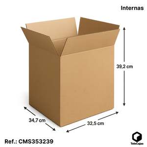 Caja de Cartón Marrón Económica y Funcional de 347x325x39,2 cm con Solapas Sin Asas para Envío y Almacenamiento de Calcetines - Product Image 2