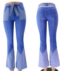 กางเกงขาบานเอวสูงผ้าเดนิมเอวสูง - Product Image 5