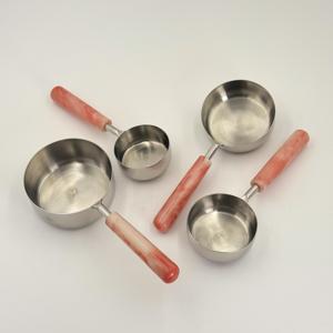 Juego de Tazas y Cucharas Medidoras de Resina Resistentes al Calor, Ecológicas, de Acero Inoxidable, 4 Piezas, Regalos, Cocina, Repostería - Product Image 2
