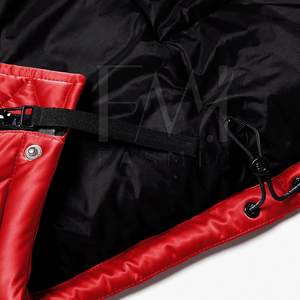 แจ็กเก็ตปลาปักเป้าสำหรับผู้หญิงคลาสสิกแขนยาวซิปขึ้นสตรีทแวร์หนังแกะสีตามสั่งถักผ่านกรรมวิธี - Product Image 4