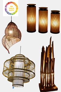 โคมไฟไม้ไผ่ทำด้วยมือจากเวียดนามเป็นมิตรกับสิ่งแวดล้อมธรรมชาติตกแต่งบ้านด้วยแสงอบอุ่นแกะสลักสไตล์ดอกไม้สำหรับใช้ในโรงแรมและบ้าน - Product Image 5