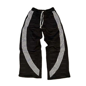 Pantalon évasé personnalisé matériau de haute qualité 100% coton polaire Baggy pantalon pour homme droit incurvé rayé pantalon de Design de mode - Product Image 5