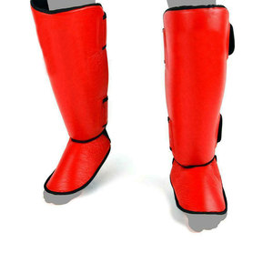 Professional Leather Shin <b>Pads</b> Lightweight Adjustable Durable Design for Football Training Sports <b>Practice</b> Matches - Product Image 1