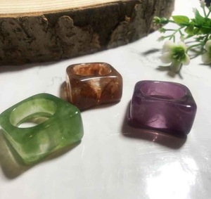 Resin Acrylic Rings Round Shape Handcrafted Love Ring Women Party Jewelry Wholesale Supply for Best Price - Product Image 6