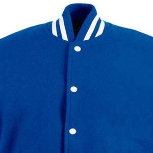 Chaqueta Universitaria Clásica con Logotipo Personalizado, Bordado, Cuello Alto, para Parejas, Estilo Béisbol, Azul Claro, Informal - Product Image 5