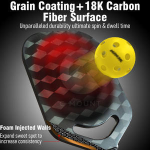 Bajo MOQ Forma personalizada Logotipo Raquetas de paleta de carbono Durable Uso de entrenamiento de alta calidad Raqueta de paleta duradera de carbono para la venta 2025 - Product Image 2