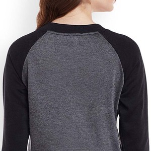 Nueva moda mujer raglán bordado Terry cuello redondo sudadera 300g tela peso impresión Digital invierno Casual mangas completas - Product Image 6