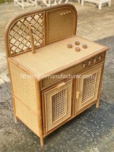 ของเล่นทำอาหารหวายสานจากธรรมชาติสำหรับเด็กเตาหวายอ่างล้างจาน - Product Image 3