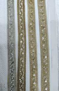 Dentelle brodée en sequins en voile 100% coton, fabriquée à la machine, écologique, sur mesure, pour vêtements, chaussures, sacs, artisanat, art - Product Image 6