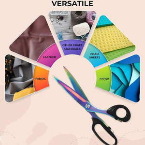 Ciseaux de couture droits et pointus en acier inoxydable avec poignée en plastique ergonomique pour des coupes de tissu lisses - Product Image 5