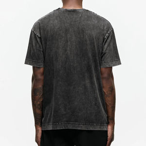 2025 Customized Vintage T-<b>Shirts</b> for <b>Men</b> Distressed Regular Fit 100% Cotton Knitted Blank Design Options Letter Pattern - Product Image 2