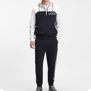 Ensemble de survêtement 2 pièces pour homme, personnalisable avec logo, uni, respirant, à manches longues, zippé, décontracté, tendance et abordable 2026 - Product Image 1