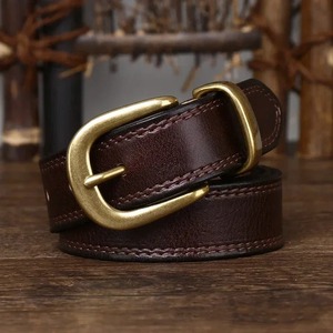 Ceintures en cuir véritable à boucle ardillon pour hommes vente en gros - Product Image 5