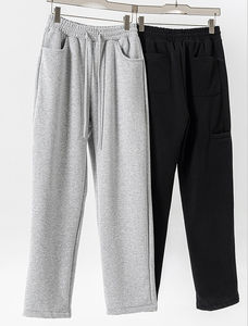 Pantalones Deportivos Casuales Ligeros para Hombre, Pierna Ancha, Decoración con Botones, Logotipo Estampado, Mangas Largas, Cintura Elástica de Lona, Estilo Cargo - Product Image 2