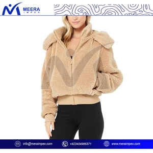 Premium Women's Full-Zip <b>Fleece</b> <b>Jacket</b> with Adjustable <b>Hood</b>, and Cozy Sherpa Lining for All-Season Warmth and Style - Product Image 2