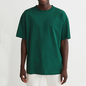 Camiseta de algodón pesado de alta calidad de gran tamaño con hombros caídos y cuello redondo para hombre, diseño de logotipo personalizado, 100% algodón - Product Image 5