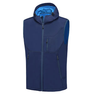 Chaleco de caparazón blando sin mangas a prueba de viento con capucha cálida para hombre, chaleco vaquero informal cálido de invierno para hombre - Product Image 2