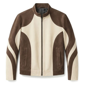 Modern <b>Suede</b> Leather <b>Jacket</b> Featuring Soft Genuine Leather Construction Classic Design Comfortable Fit And Versatile Outerwear - Product Image 1