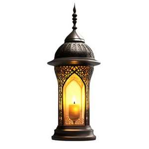 Portavelas de Latón con Acabado Dorado, Farol Colgante Decorativo para el Hogar, Construcción de Metal para Eid y Ramadán - Product Image 4