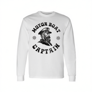 T-Shirt Vintage a Maniche Lunghe per Capitano di Imbarcazioni a Motore, T-Shirt Promozionale per Capitano di Imbarcazioni a Motore - Product Image 2