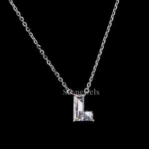Pendentifs unisexe en or 10 carats Alphabet bijoux fins HPHT/CVD Lab Grown Diamond DEF VVS/VS Letter L IGI Certificate for Gift - Product Image 1