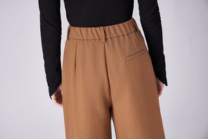 Của phụ nữ đàn hồi eo rộng chân Palazzo quần-lỏng phòng chờ quần với túi bên sâu - Product Image 5