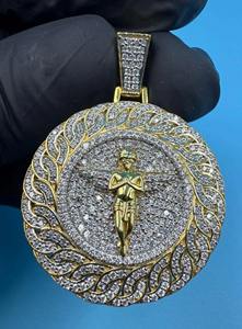 Personalized VVS Moissanite Diamond Iced Out Hip Hop Pendant <b>Necklace</b> With Gold Plated 925 <b>Silver</b> <b>Angel</b> Wing Design Pendant - Product Image 3