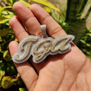 Colgante de Hip Hop para Hombre con Moissanita VVS, Chapado en Oro de 14k, Hecho a Mano, con Nombre Personalizado, Regalo con Símbolo Religioso Cristiano - Product Image 3