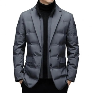 Chaqueta de invierno a prueba de frío y viento para hombre con cuello de bufanda con capucha Chaqueta acolchada simple Ropa masculina - Product Image 6